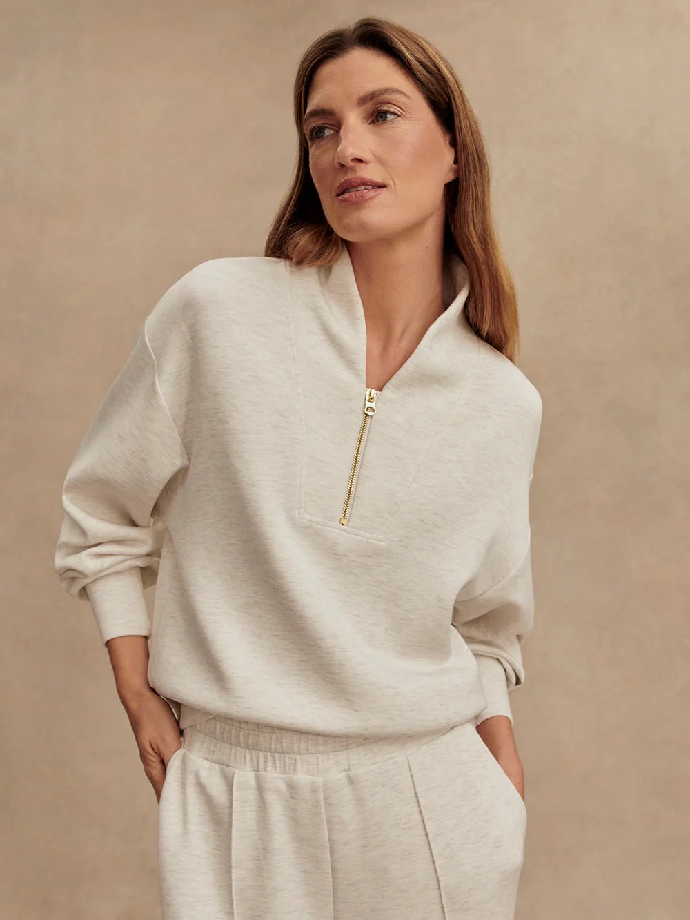 Davidson Sweat - Ivory Marl - Elk + Elm