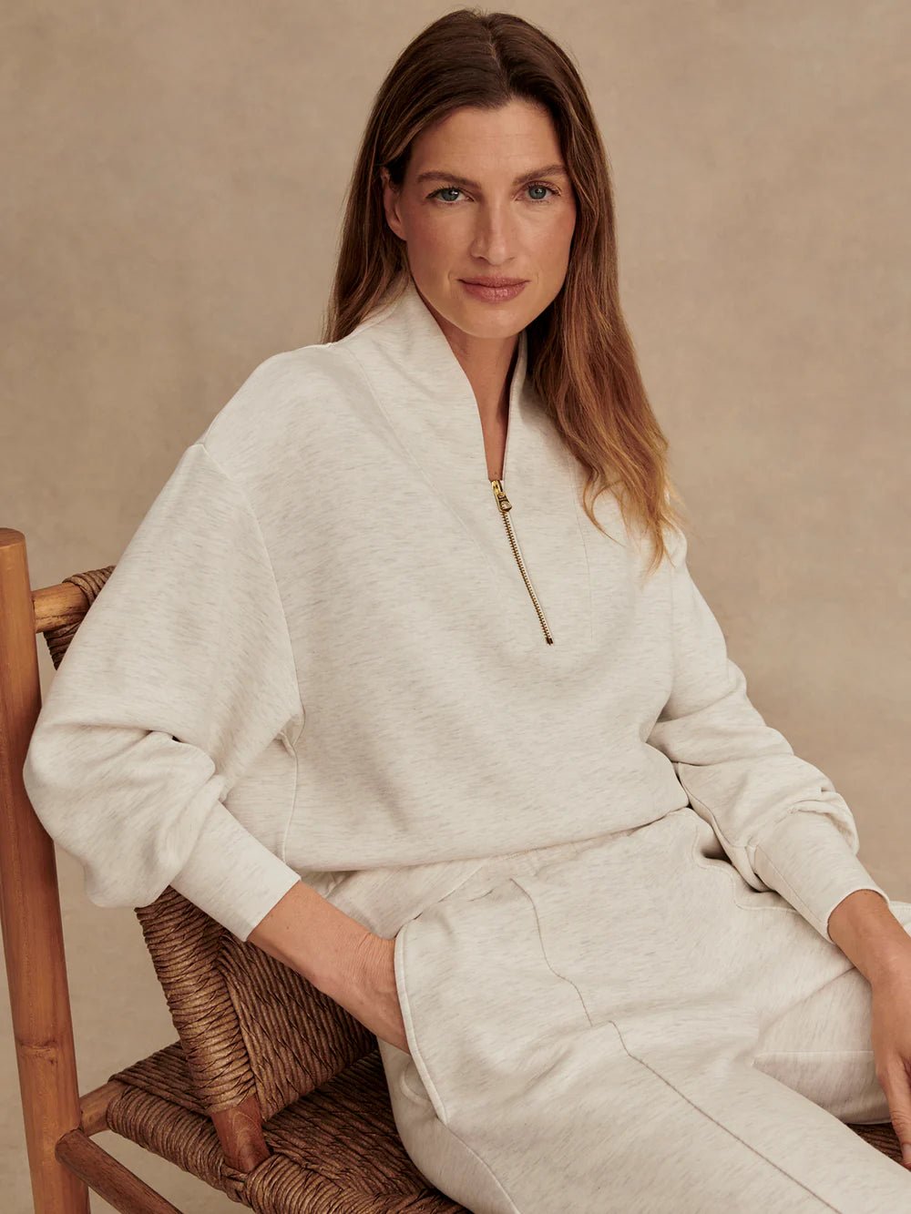 Davidson Sweat - Ivory Marl - Elk + Elm