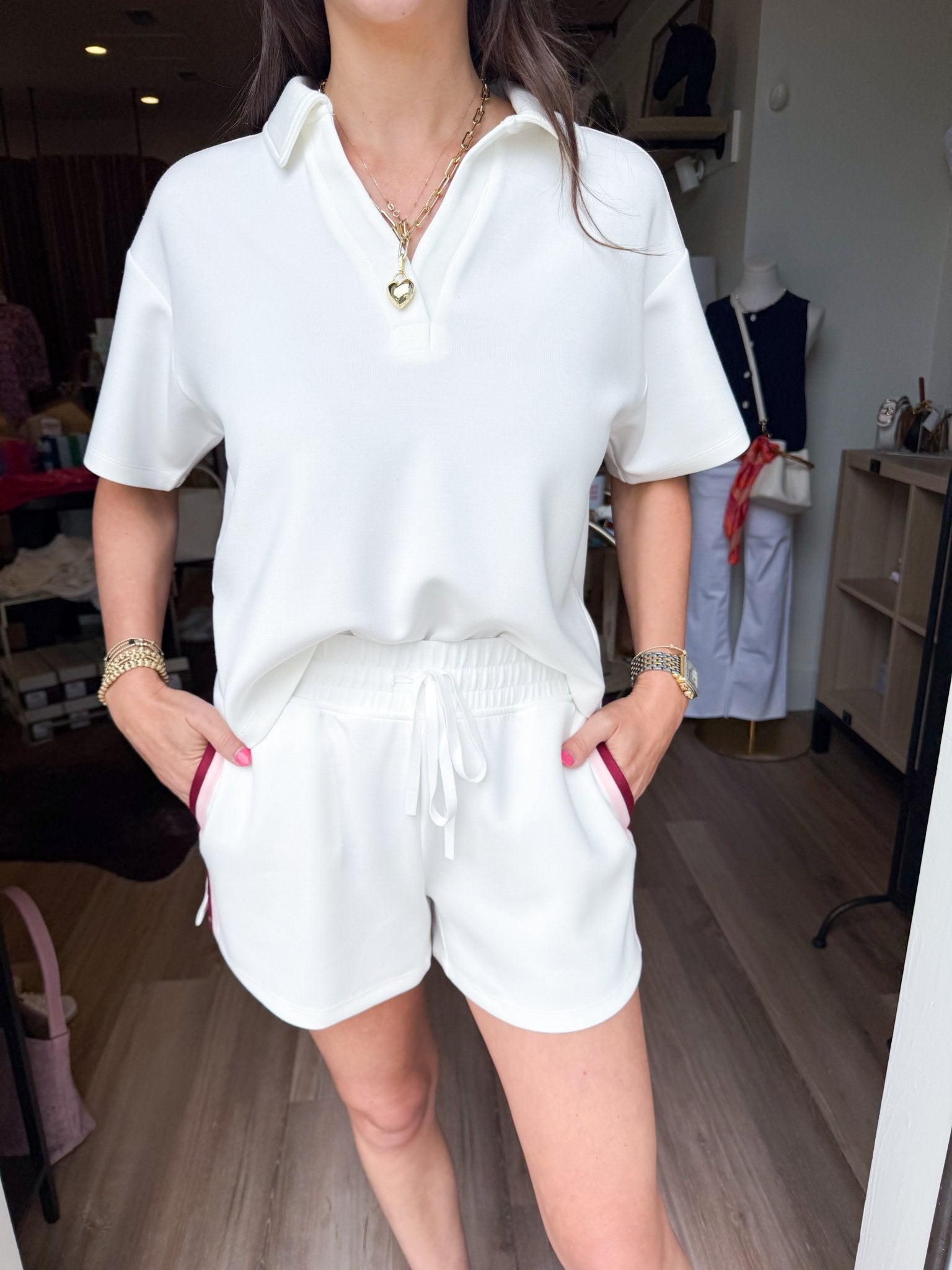 Daylight Shorts - Ivory/Pink - Elk + Elm