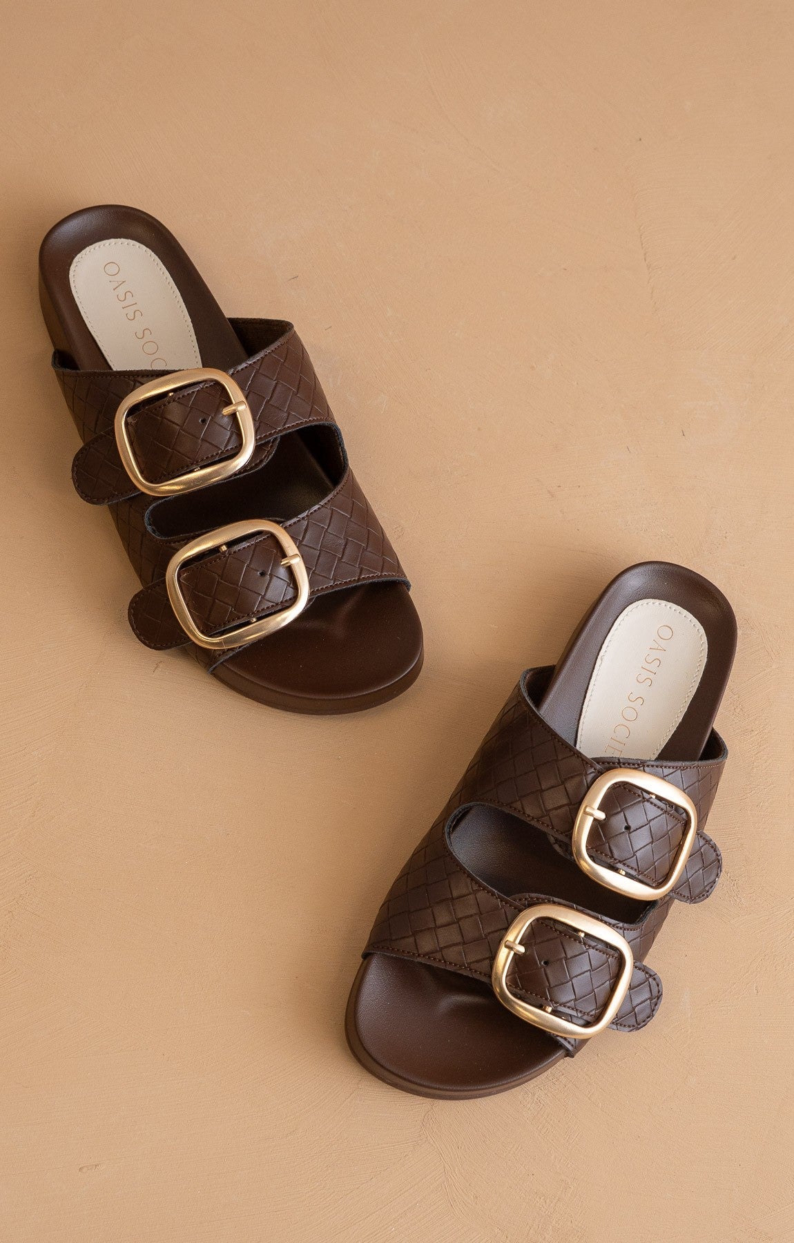 Desiree Double Buckle Slides - Elk + Elm