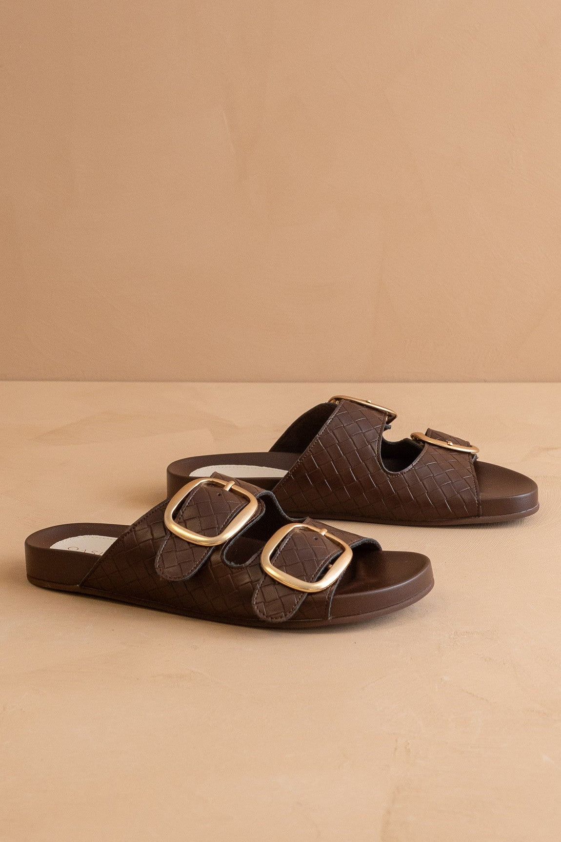 Desiree Double Buckle Slides - Elk + Elm