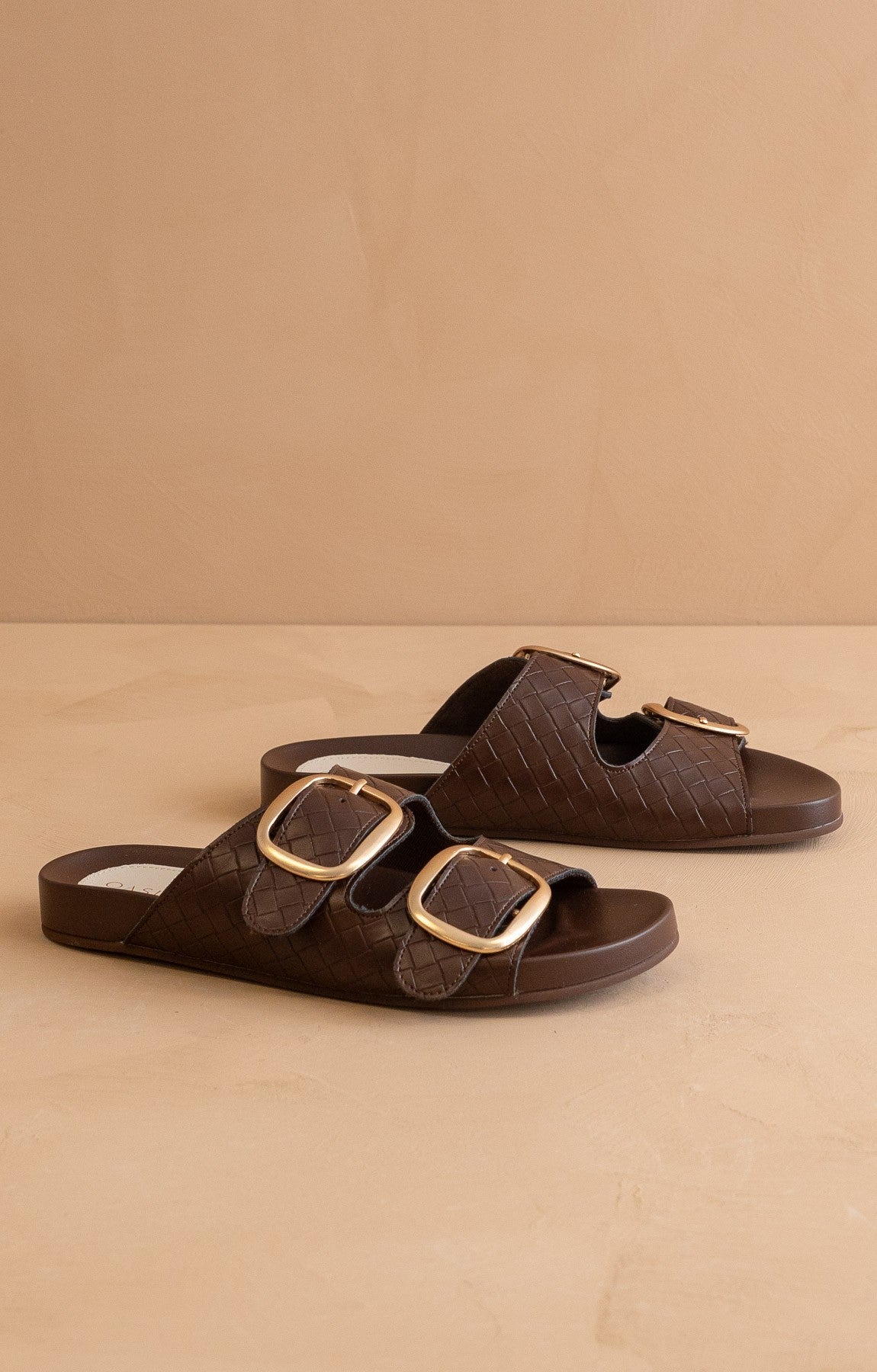 Desiree Double Buckle Slides - Elk + Elm
