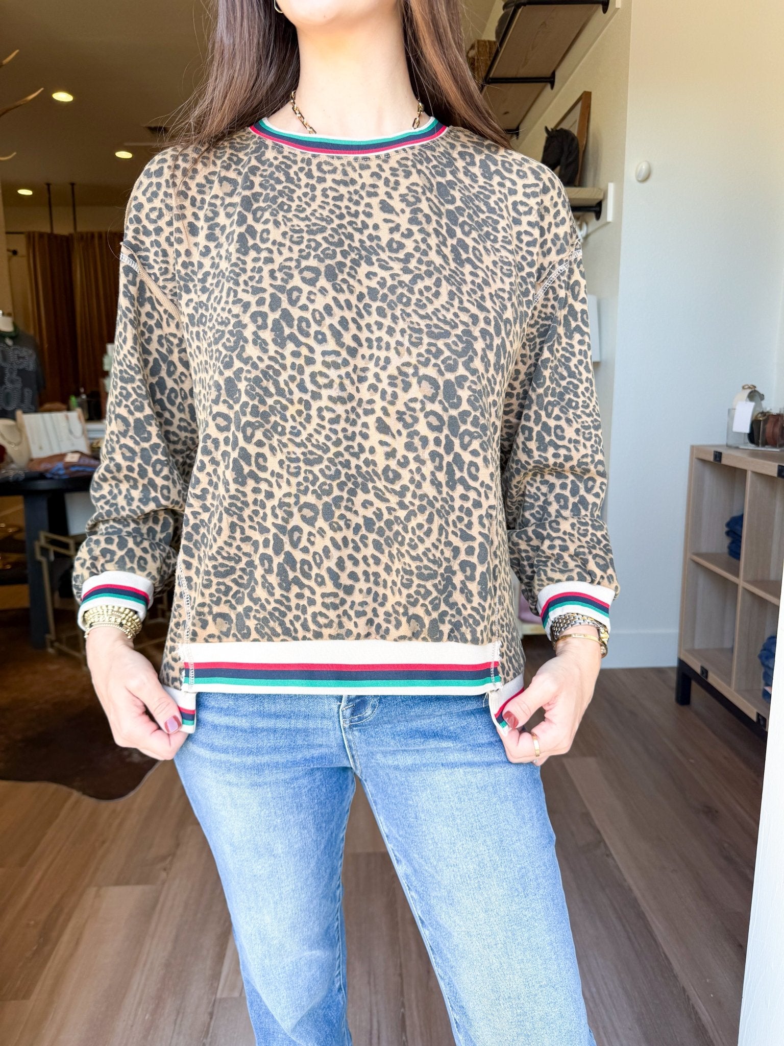 Dolan Animal Print Sweatshirt - Elk + Elm