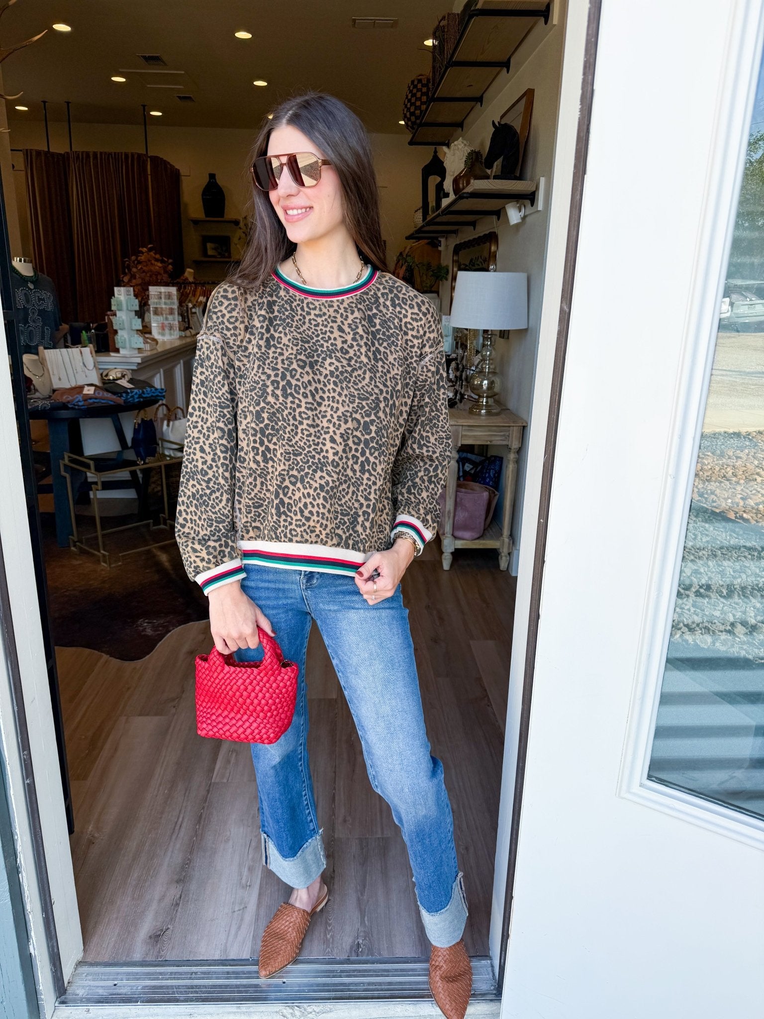 Dolan Animal Print Sweatshirt - Elk + Elm
