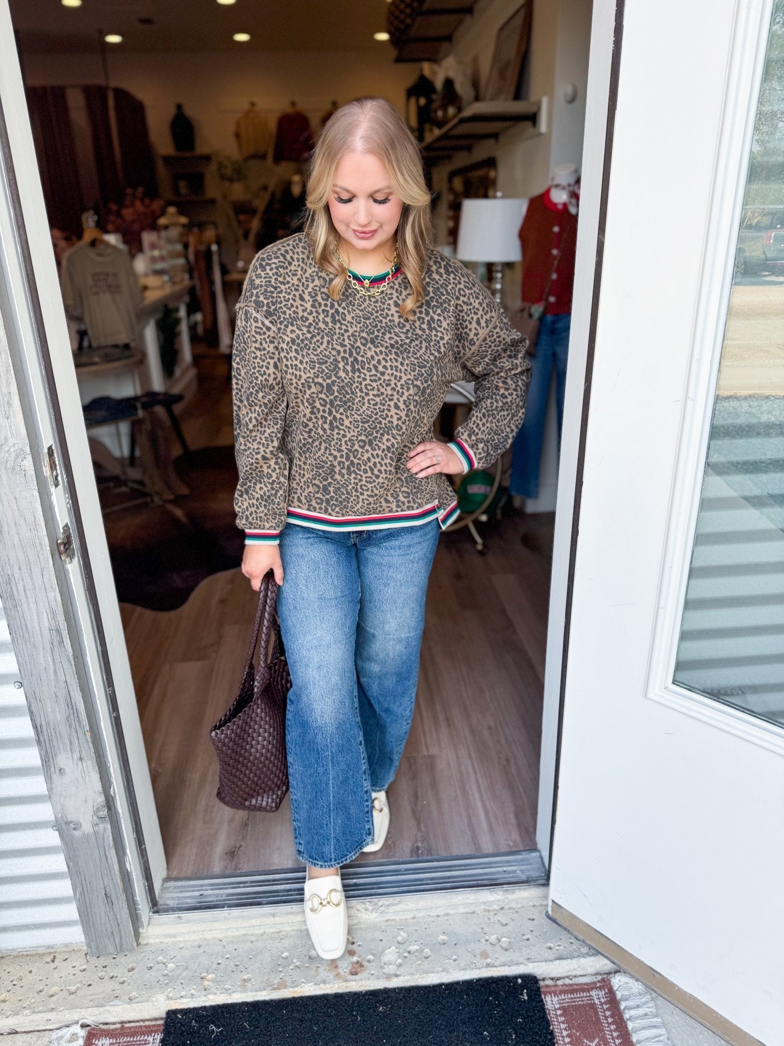 Dolan Animal Print Sweatshirt - Elk + Elm