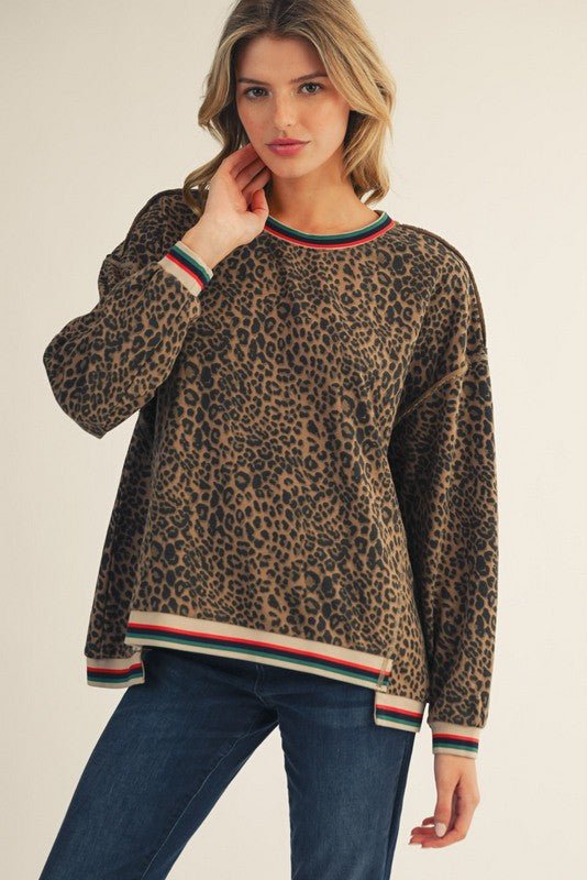 Dolan Animal Print Sweatshirt - Elk + Elm