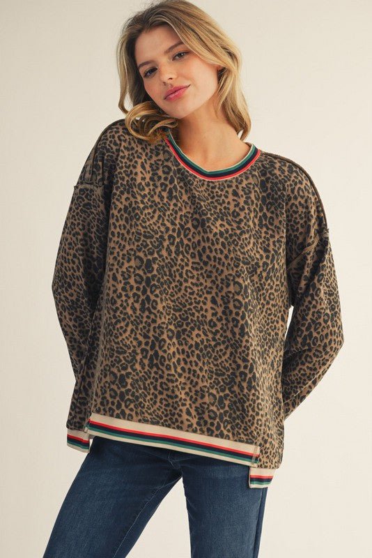 Dolan Animal Print Sweatshirt - Elk + Elm