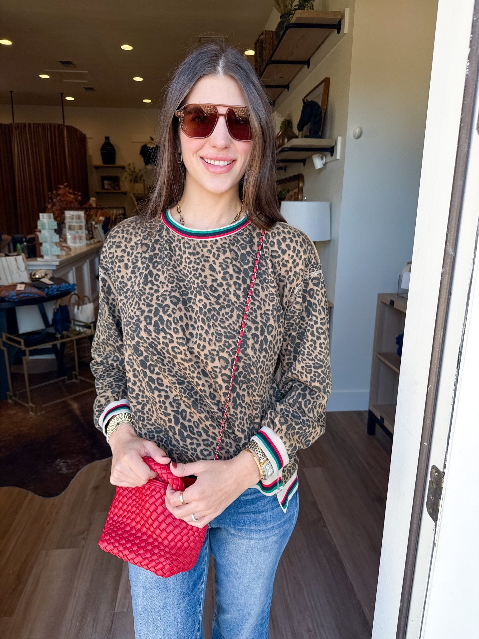 Dolan Animal Print Sweatshirt - Elk + Elm
