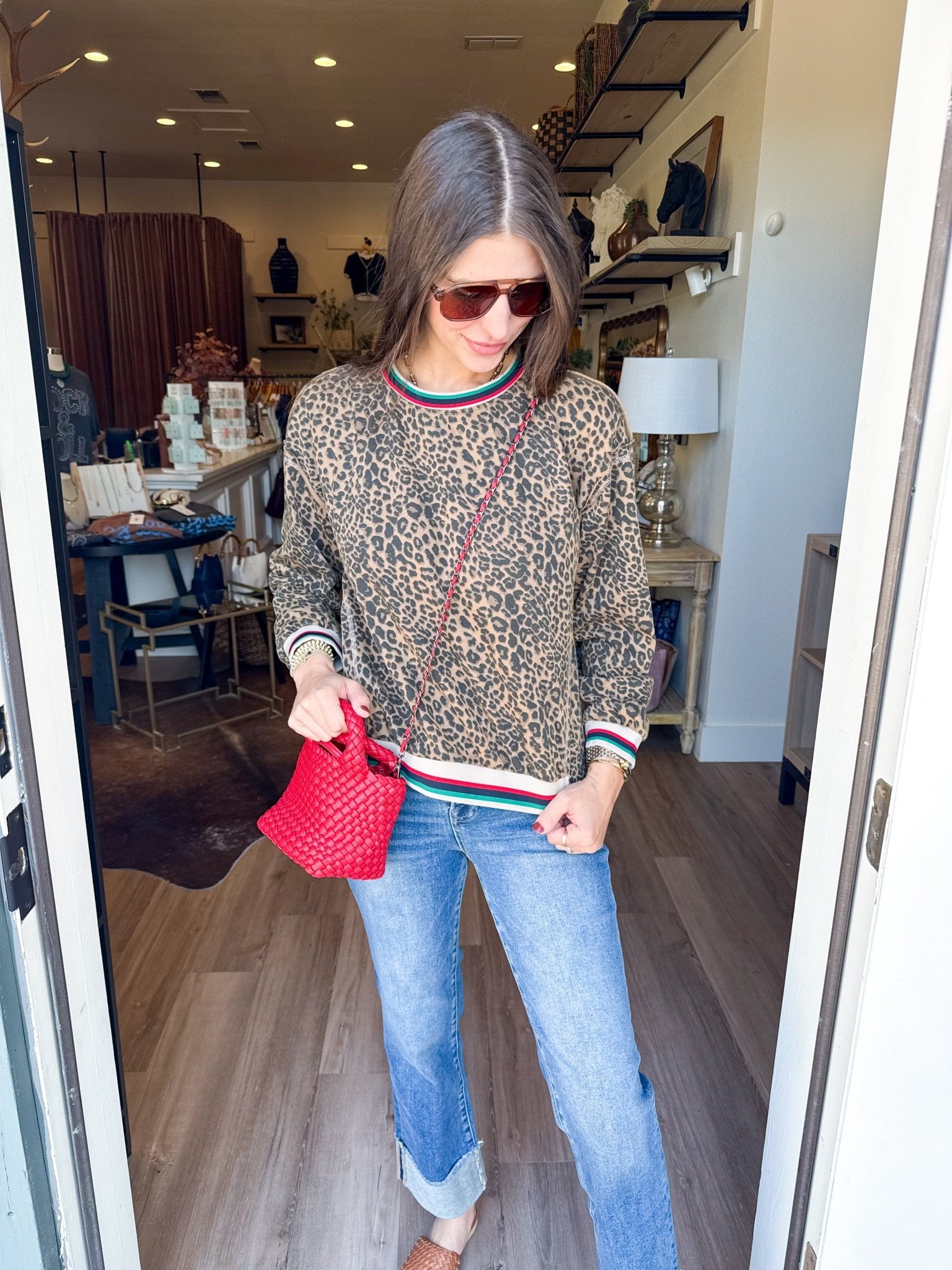 Dolan Animal Print Sweatshirt - Elk + Elm