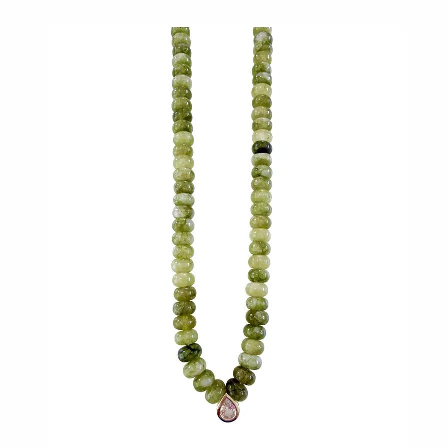 Dori Necklace - Olive Agate - Elk + Elm