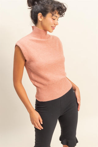 Dusty Pink HIgh Neck Top