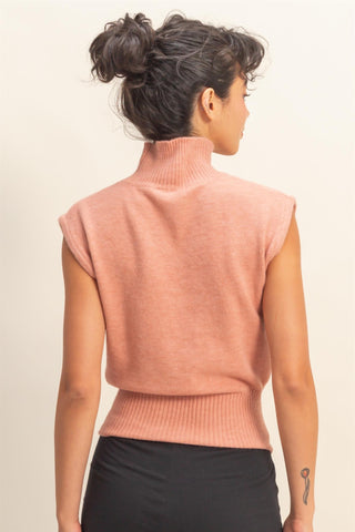 Dusty Pink HIgh Neck Top