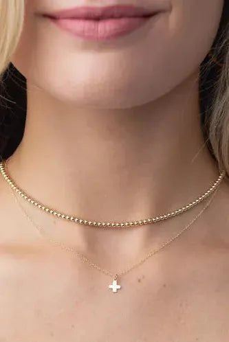 E Newton 17" Classic Gold Bead Necklace - Elk + Elm