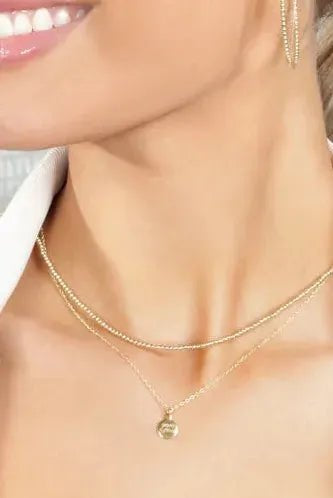 E Newton 17" Classic Gold Bead Necklace - Elk + Elm