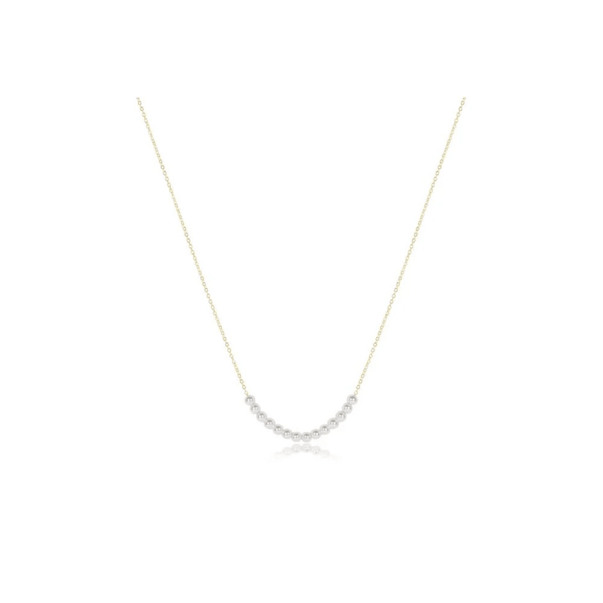 E Newton 4mm Pearl Beaded Bliss Necklace 16 " - Elk + Elm