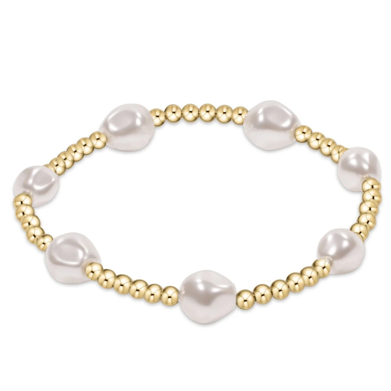 e Newton Admire pearl 3mm gold bracelet - Elk + Elm