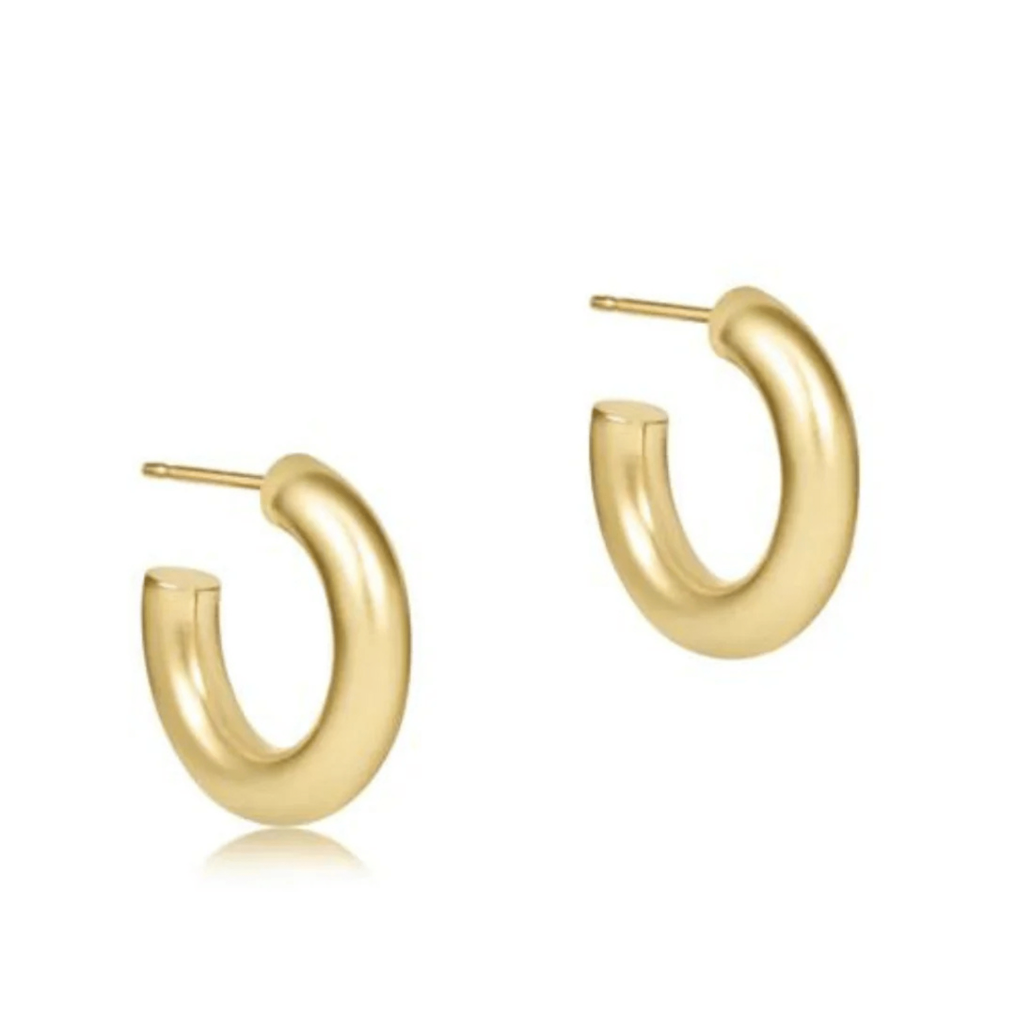 e Newton Round Gold Post Hoop 0.5 " - Elk + Elm
