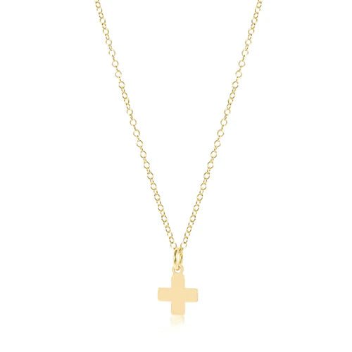 E Newton Signature Cross Charm Necklace Gold - Elk + Elm