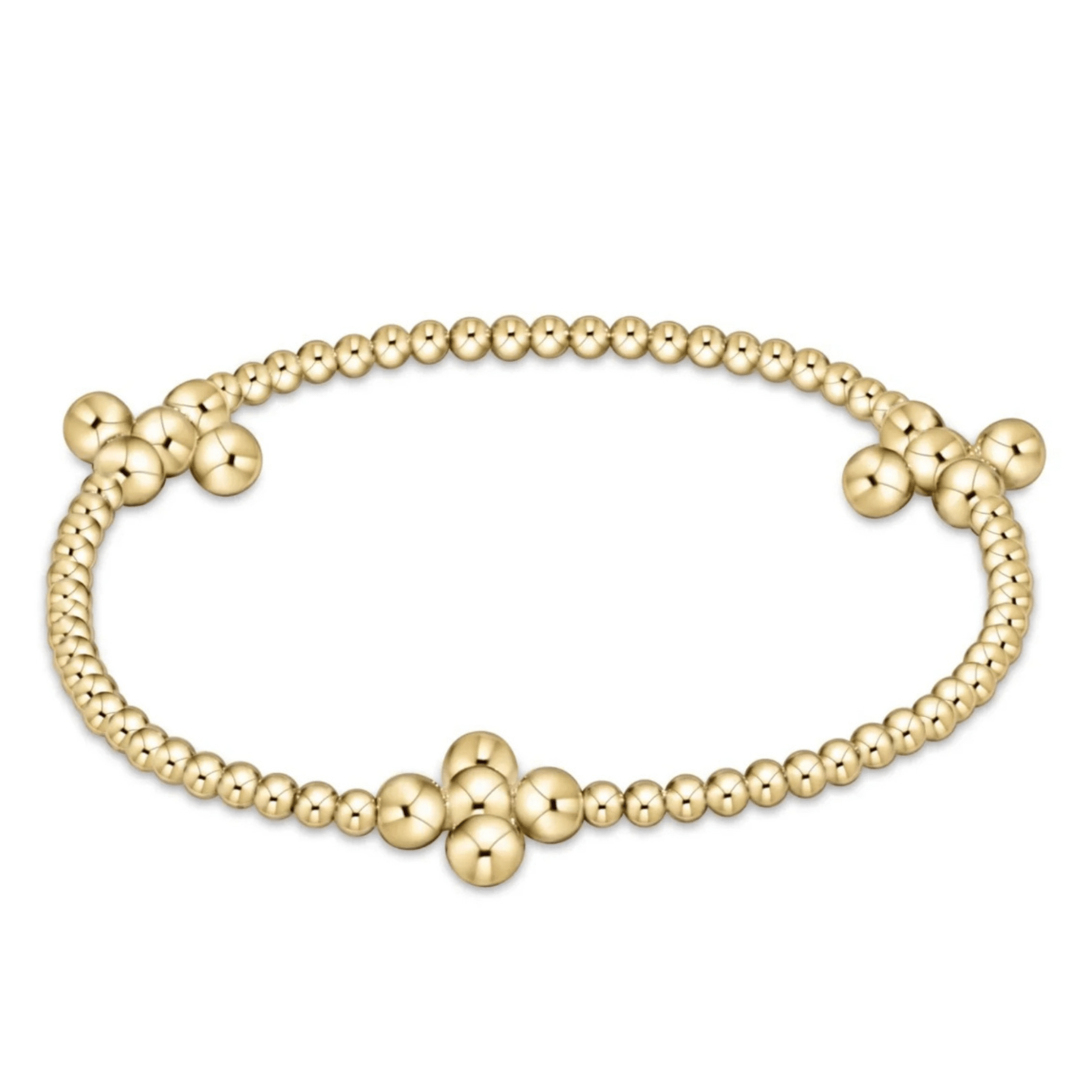 E Newton Signature Cross Gold Pattern Bracelet - Elk + Elm