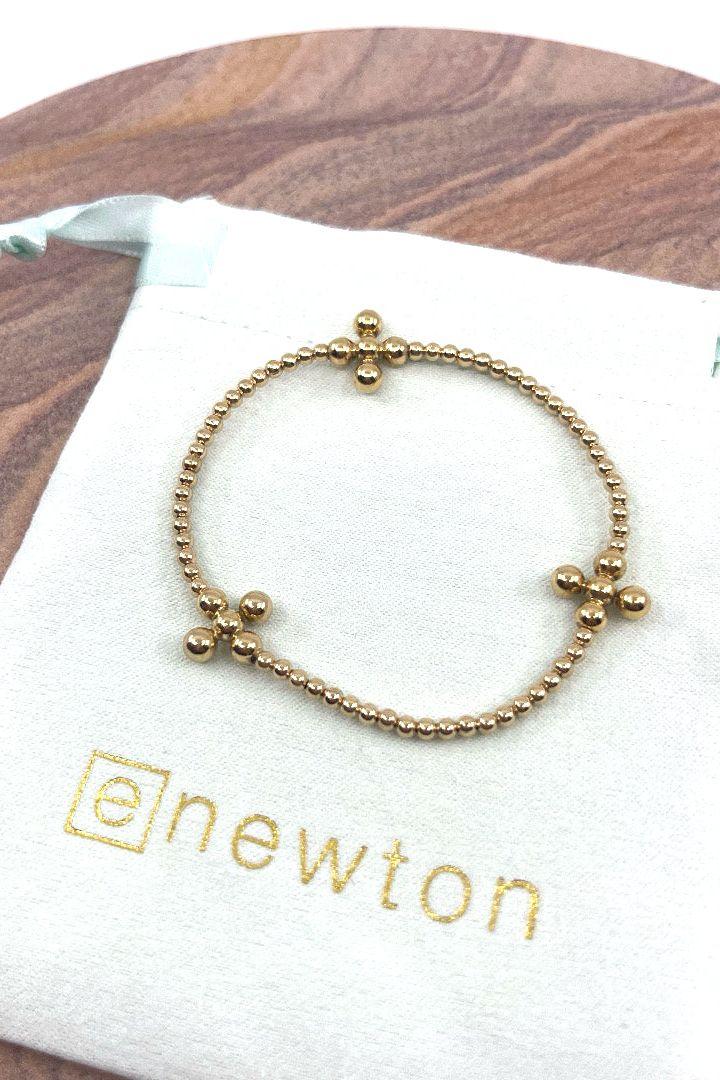 E Newton Signature Cross Gold Pattern Bracelet - Elk + Elm