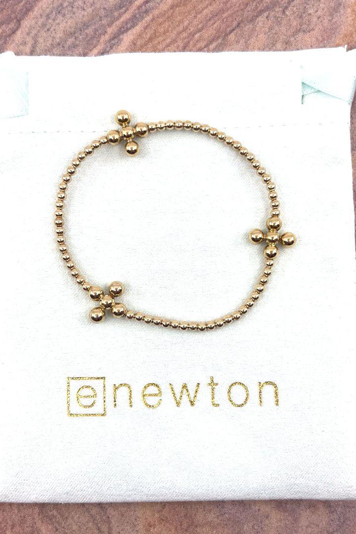 E Newton Signature Cross Gold Pattern Bracelet - Elk + Elm