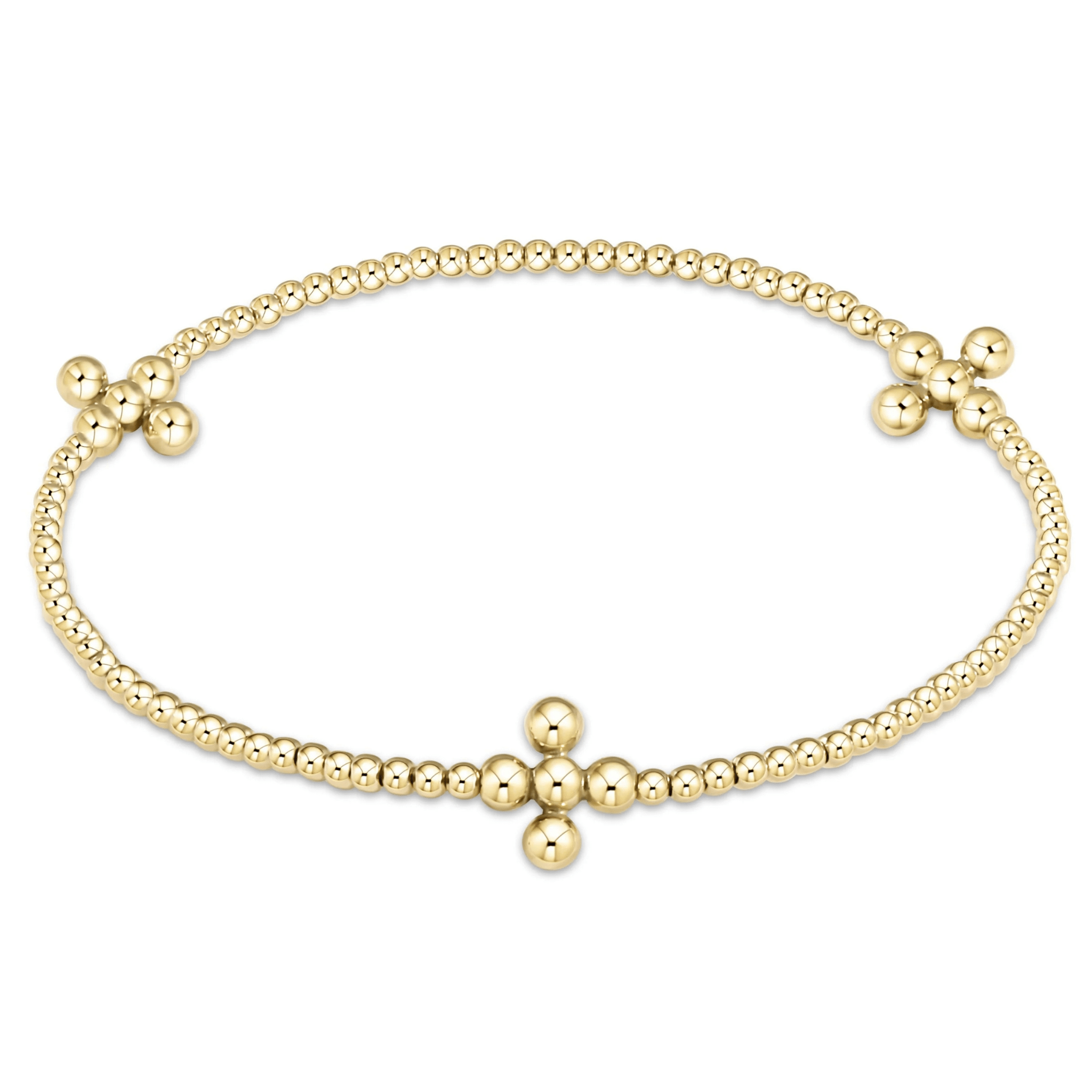 E Newton Signature Cross Gold Pattern Bracelet - Elk + Elm