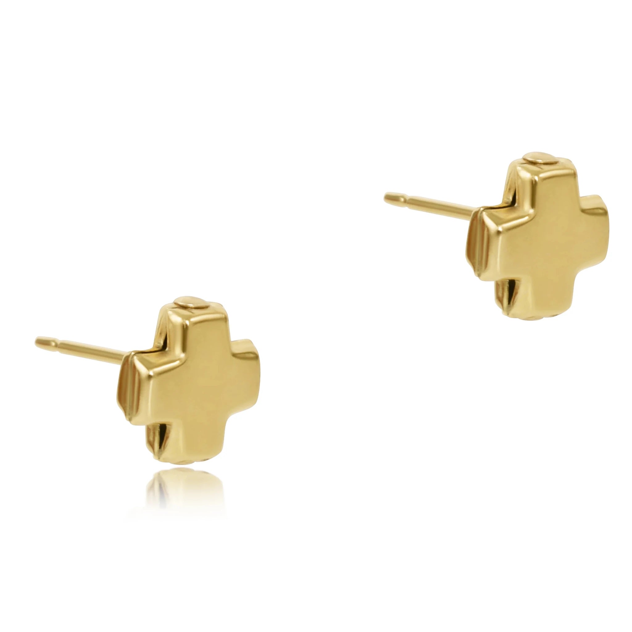 E Newton Signature Cross Stud Gold - Elk + Elm