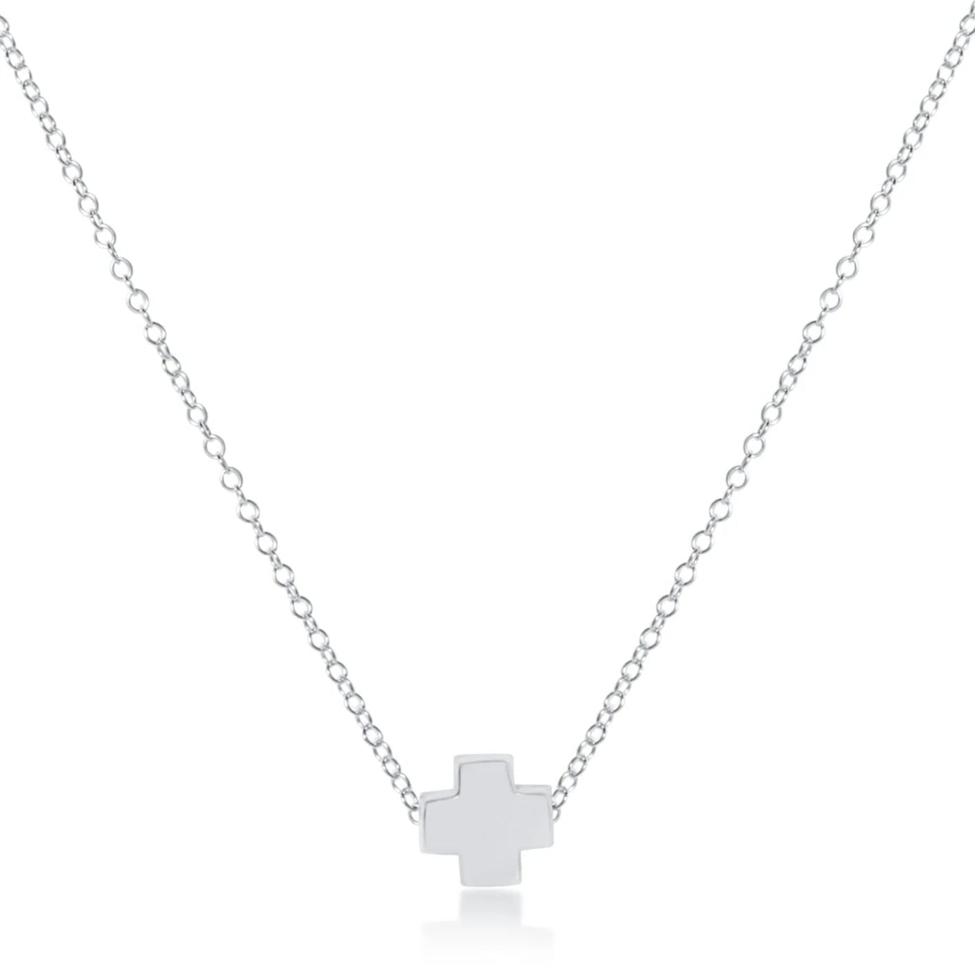 e NewtonSignature Cross Sterling 16" Necklace - Elk + Elm