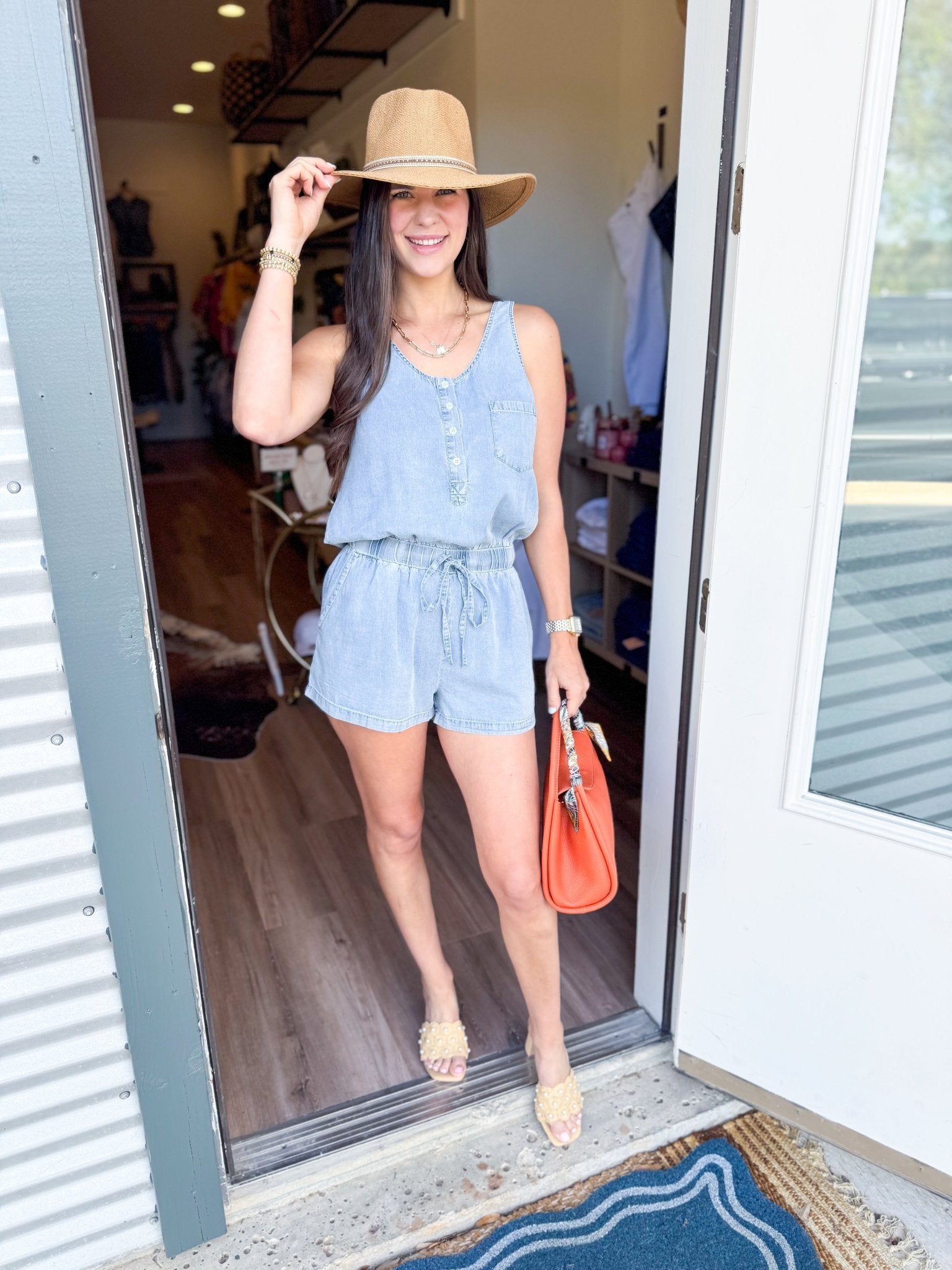 Easy Days Denim Romper - Elk + Elm
