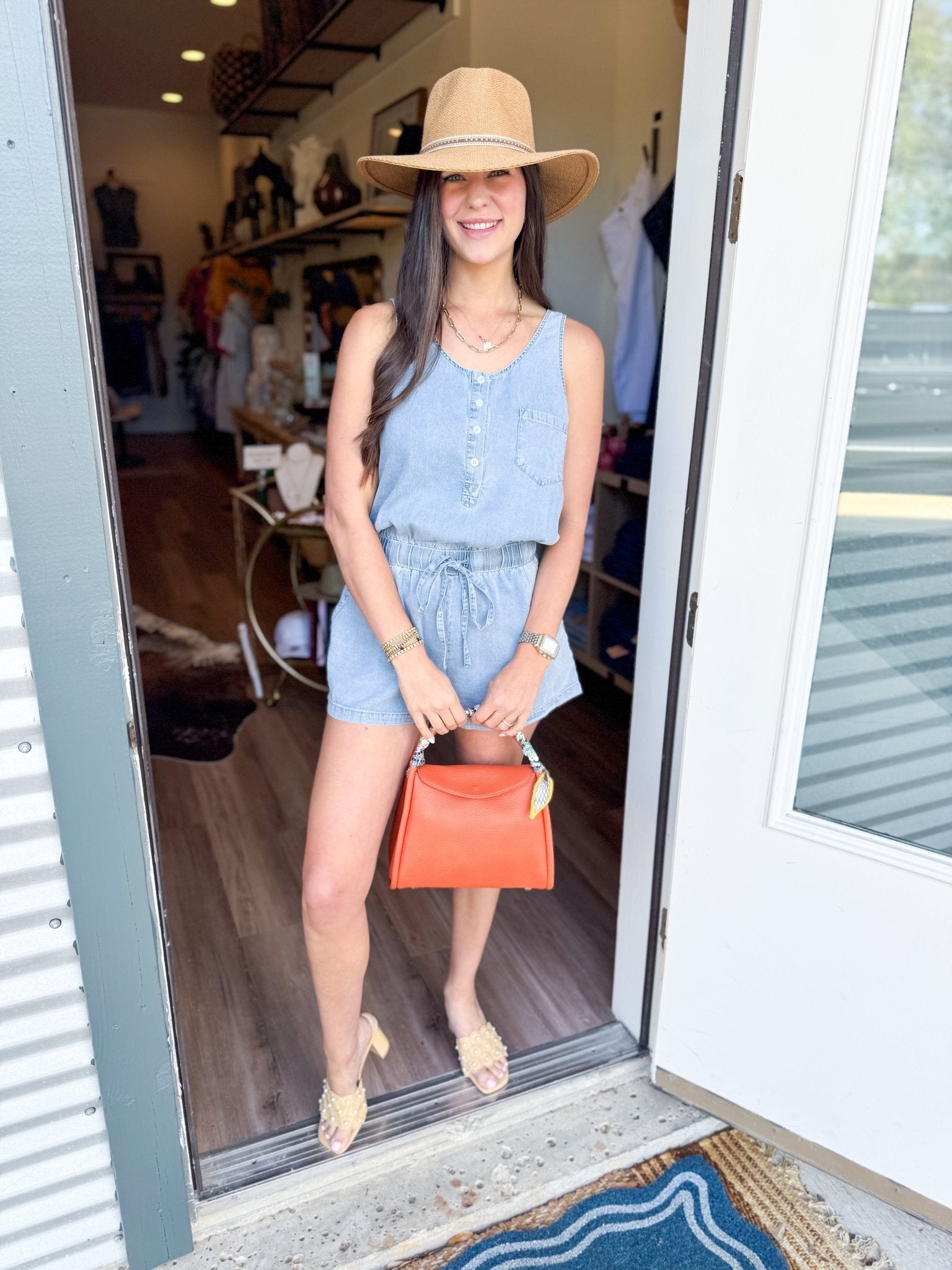 Easy Days Denim Romper - Elk + Elm