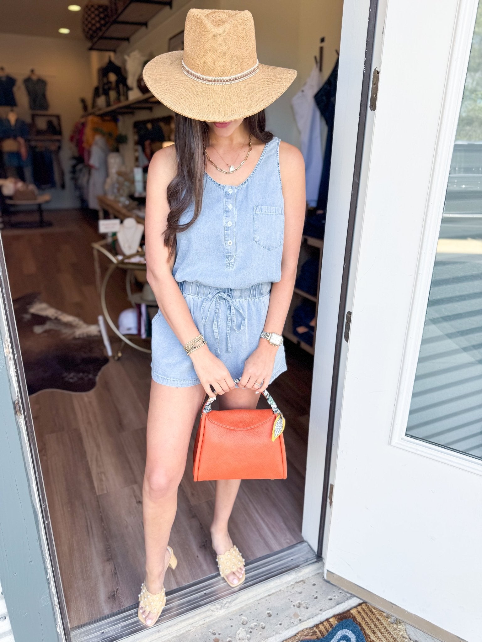 Easy Days Denim Romper - Elk + Elm