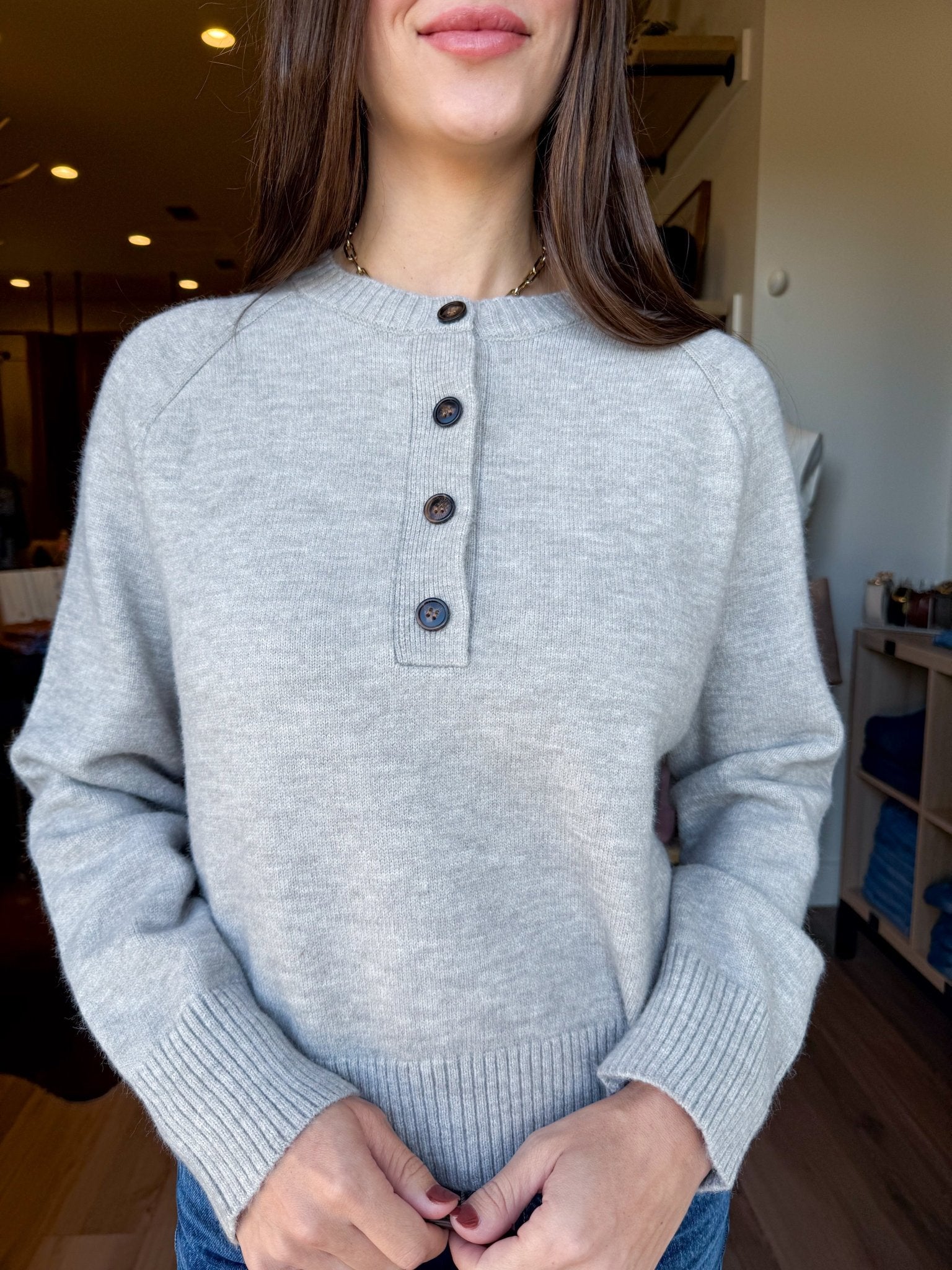 Ellison Henley Sweater - Elk + Elm