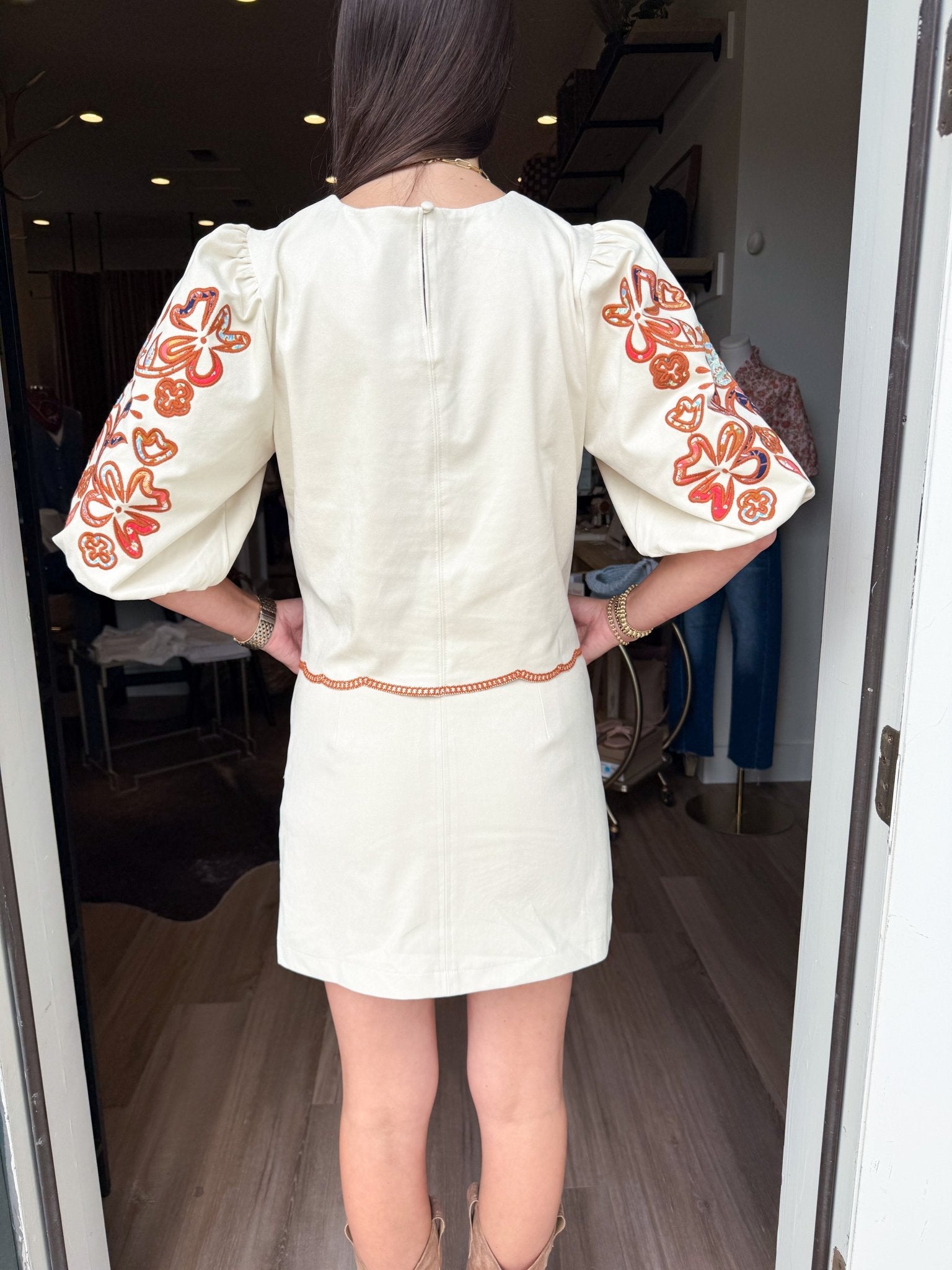 Elodi Embroidered Skirt - Elk + Elm