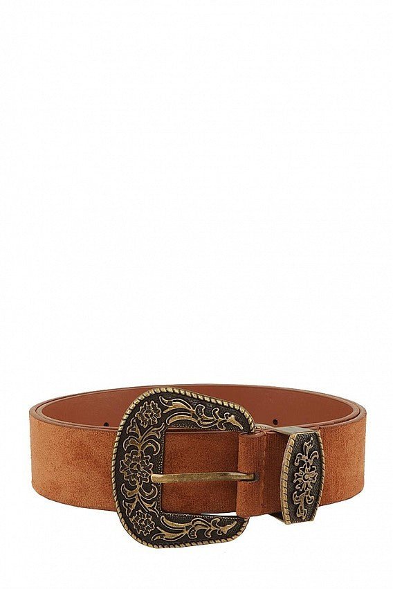 Embossed Western Buckle Belt - Elk + Elm