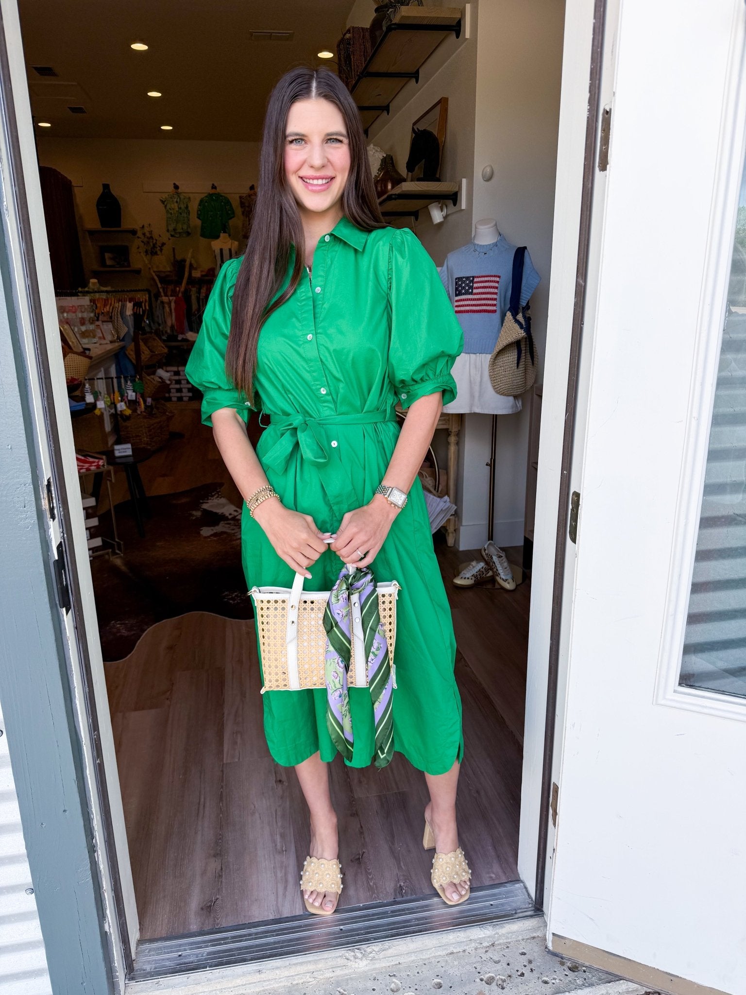 Emerald Breeze Midi Dress - Elk + Elm