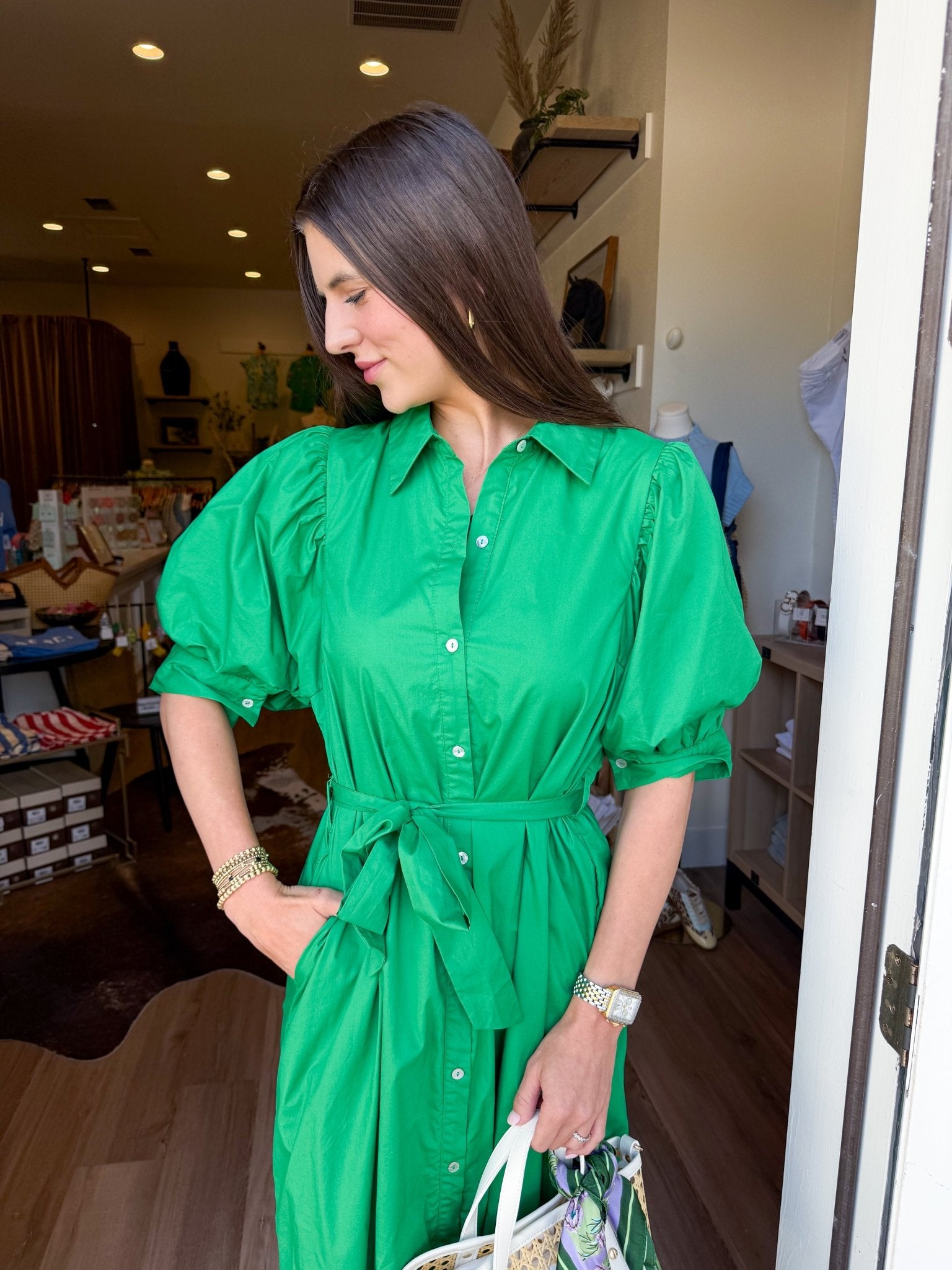 Emerald Breeze Midi Dress - Elk + Elm