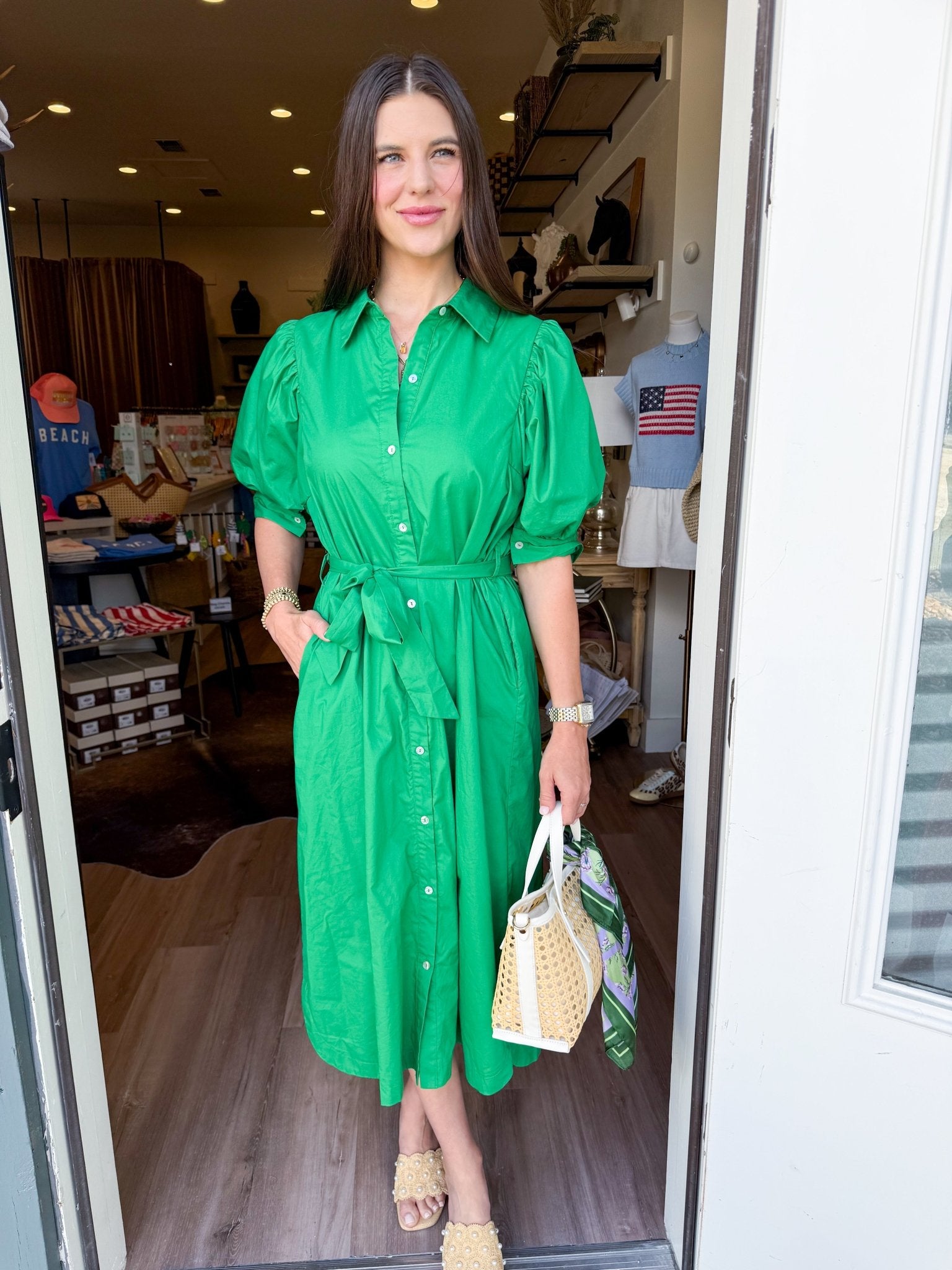 Emerald Breeze Midi Dress - Elk + Elm