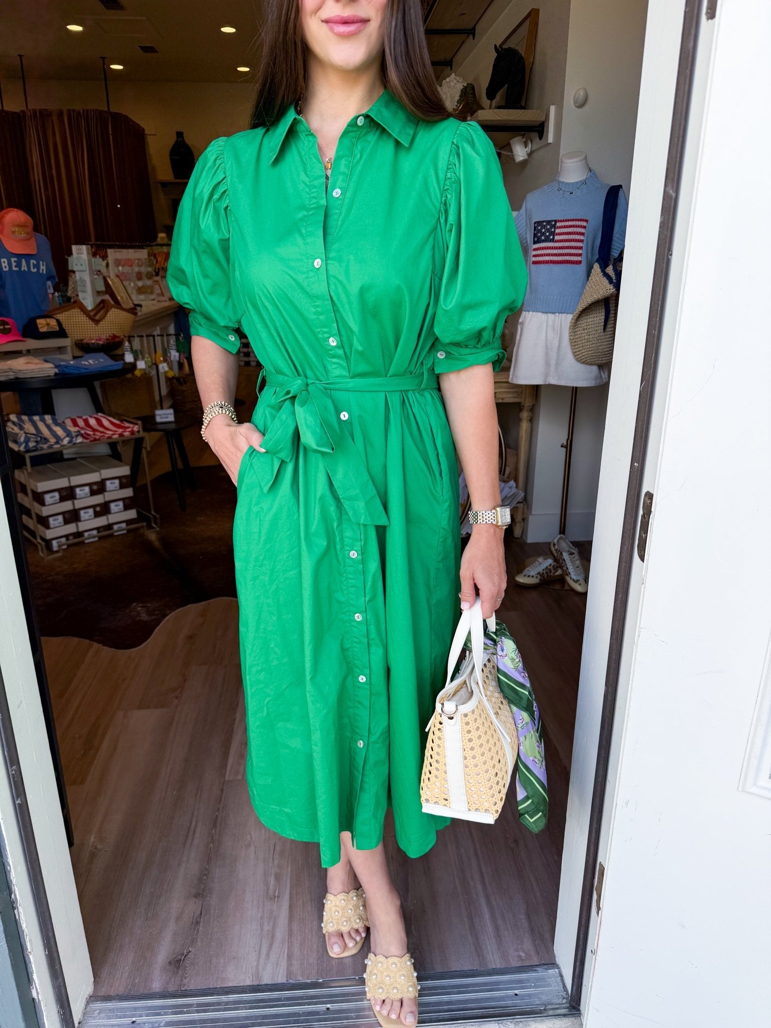 Emerald Breeze Midi Dress - Elk + Elm