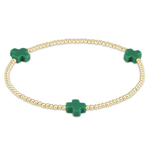 eNewton Signature Cross Small Gold Bracelet