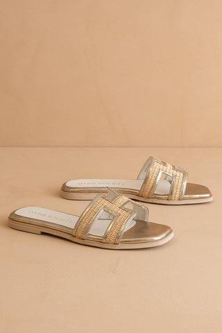 Ena H Sandals - Gold - Elk + Elm