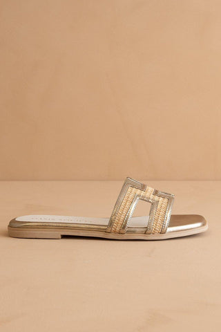 Ena H Sandals - Gold - Elk + Elm