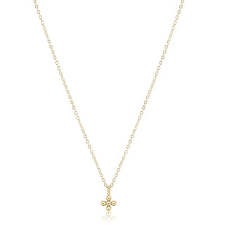 enewton 16" Necklace Gold - Classic Beaded Signature Cross Small Charm - Elk + Elm