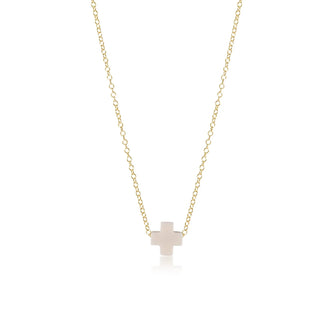 enewton 16" Necklace Gold - Signature Cross Off - White - Elk + Elm