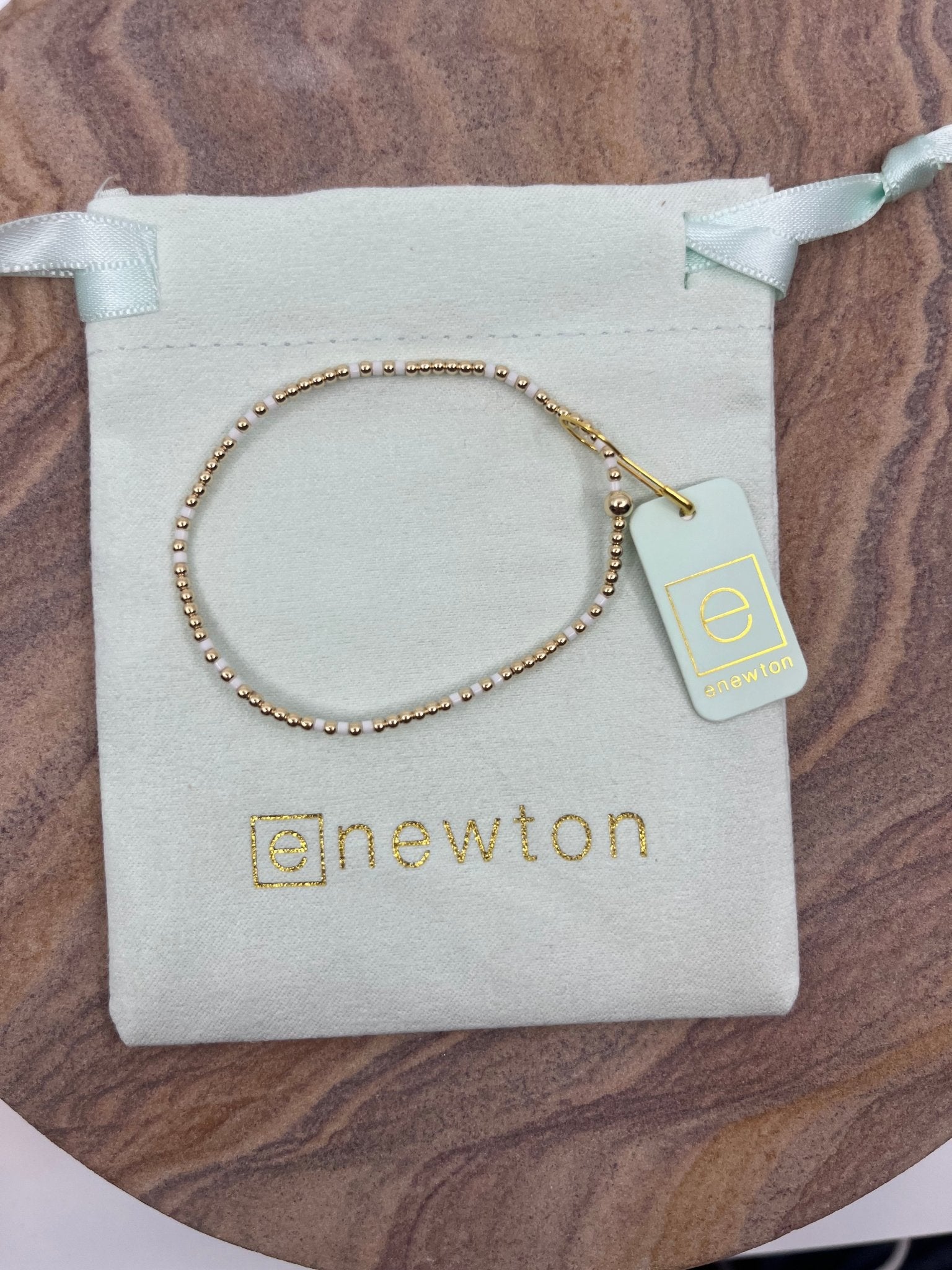 eNewton Hope Joy Pattern 2mm Bead Bracelet - Elk + Elm
