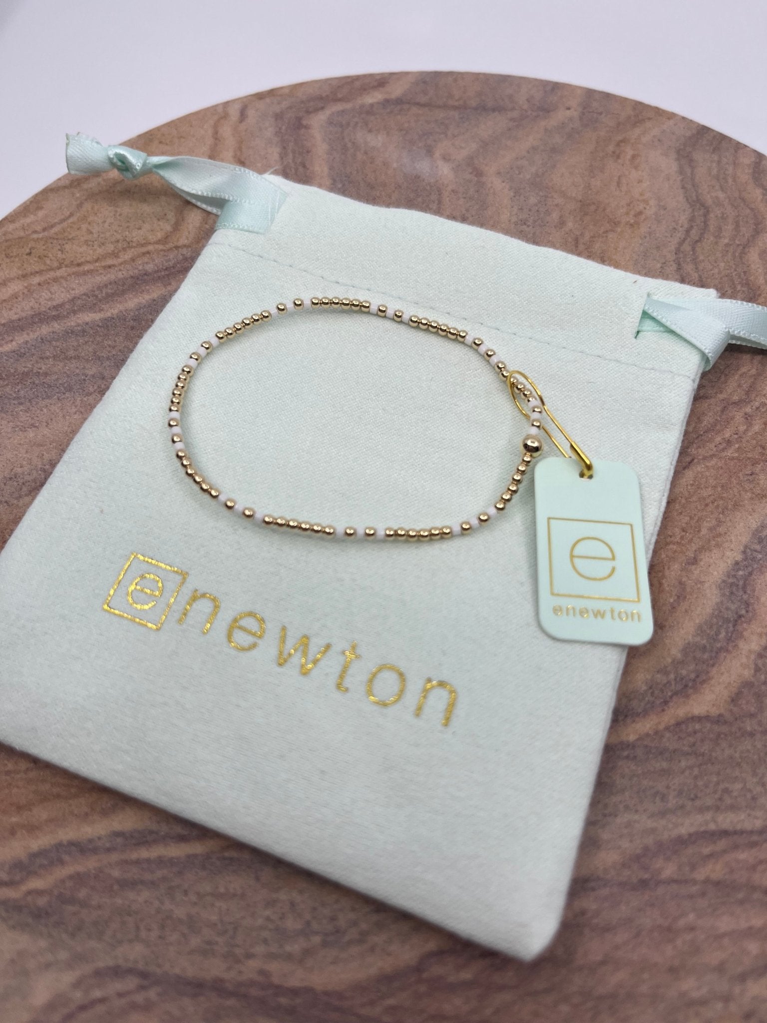 eNewton Hope Joy Pattern 2mm Bead Bracelet - Elk + Elm