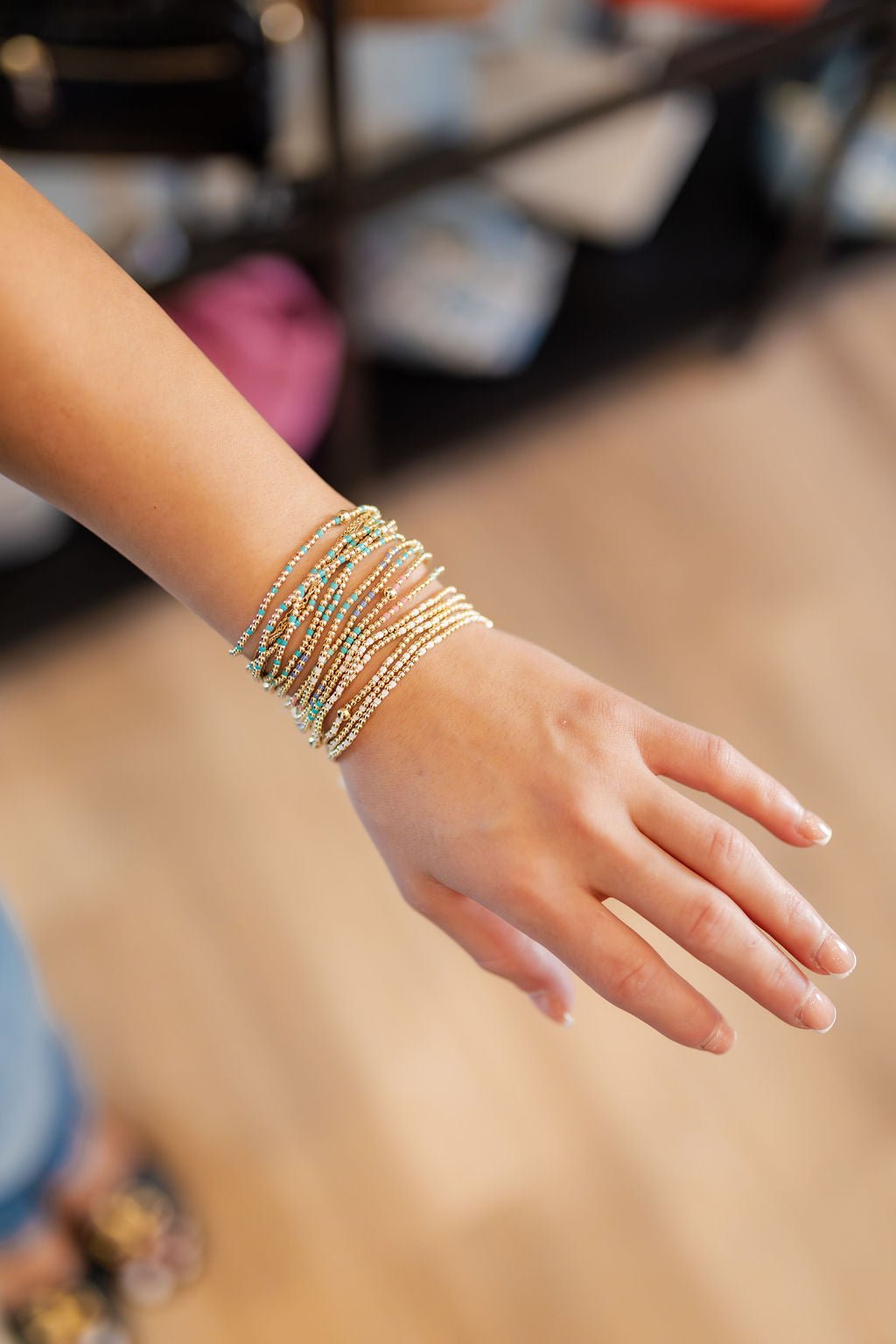 eNewton Hope Joy Pattern 2mm Bead Bracelet - Elk + Elm