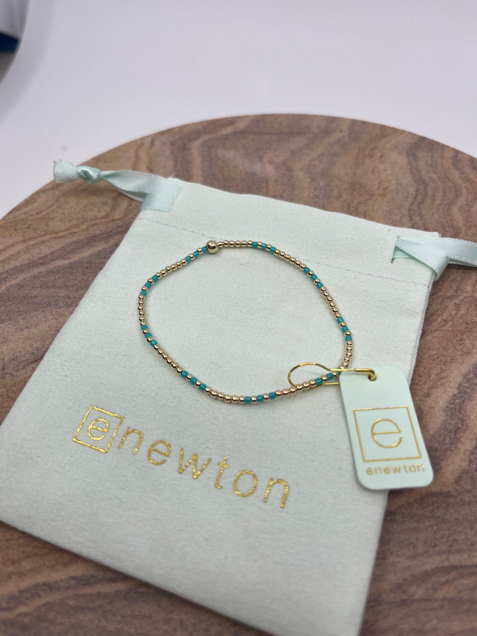 eNewton Hope Joy Pattern 2mm Bead Bracelet - Elk + Elm
