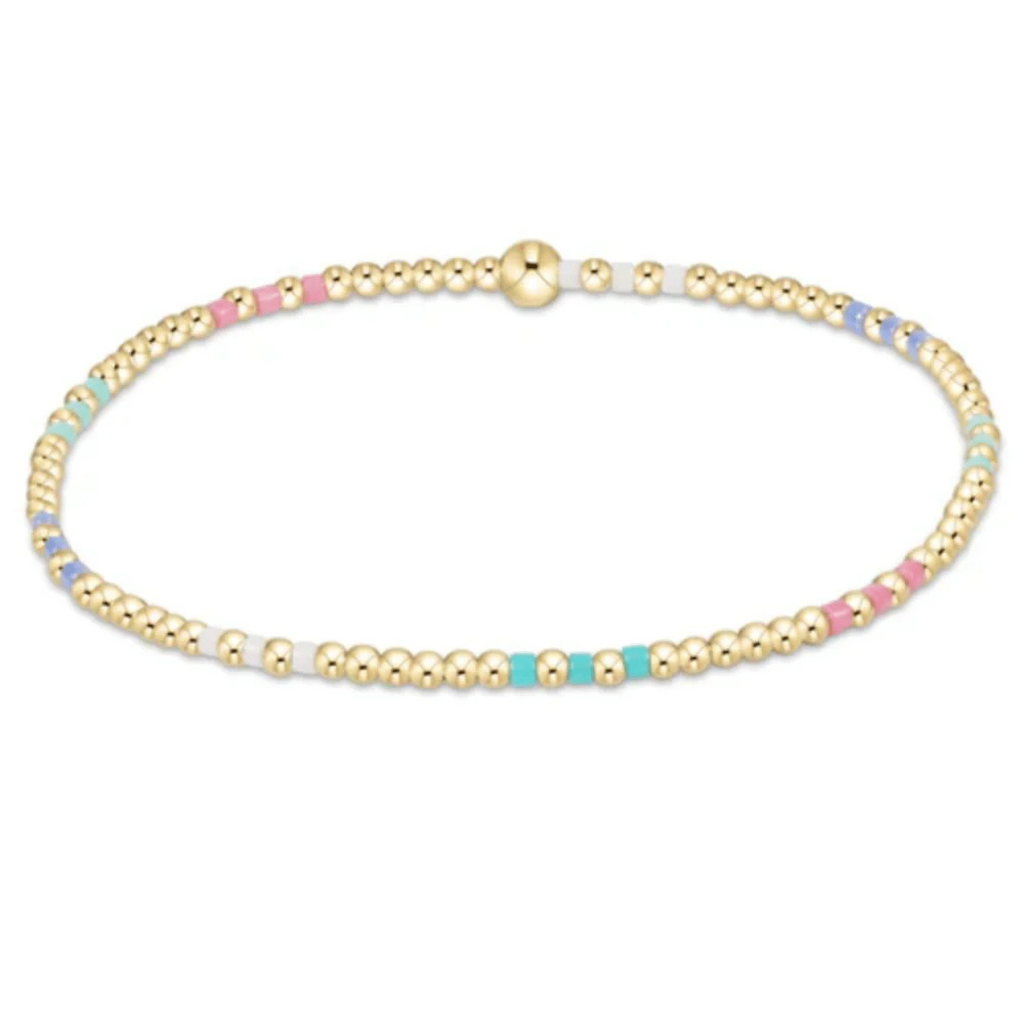 eNewton Hope Joy Pattern 2mm Bead Bracelet - Elk + Elm