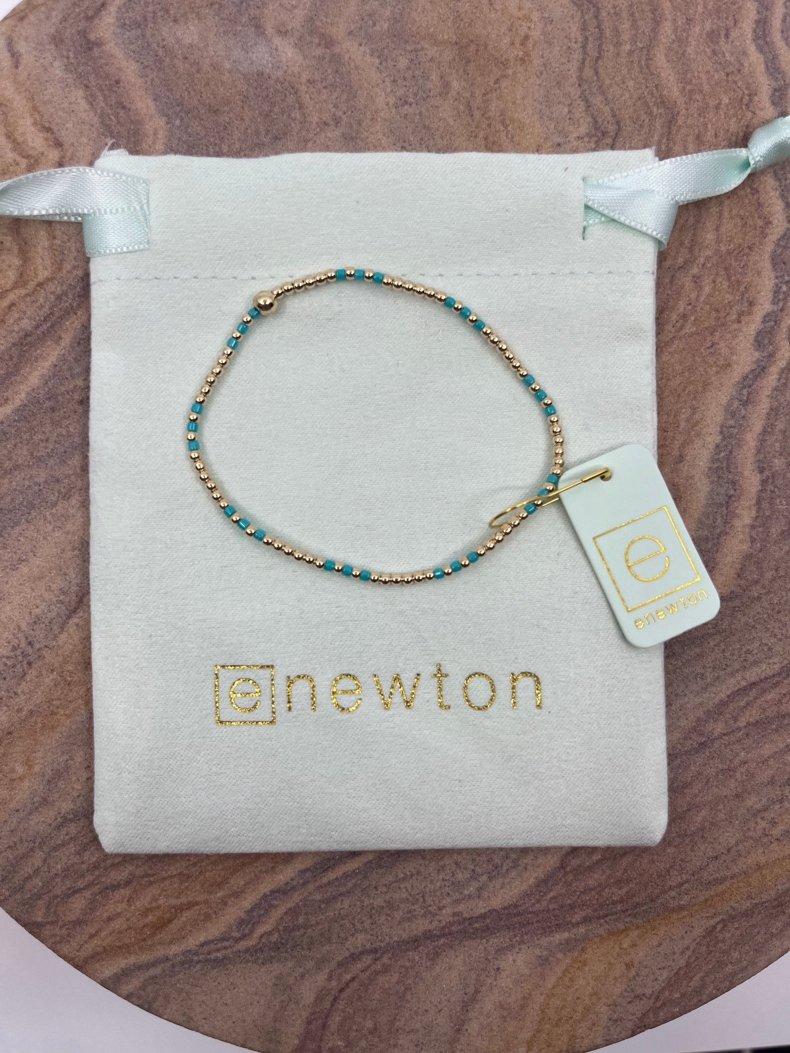 eNewton Hope Joy Pattern 2mm Bead Bracelet - Elk + Elm