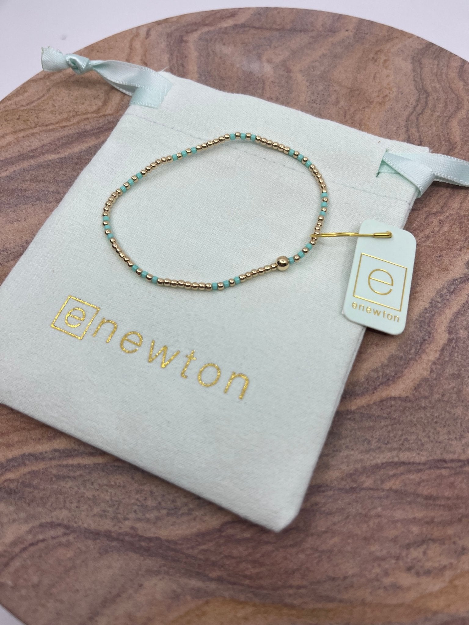 eNewton Hope Joy Pattern 2mm Bead Bracelet - Elk + Elm